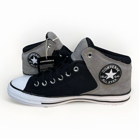 Converse Chuck Taylor CTAS High Street Mid Men 9.5 Shoes Grey Black Sneaker New - Picture 4 of 10